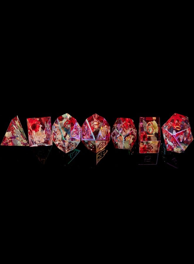 FugaCity DND Dice Set,Handmade Sharp Edge 7 Piece Resin Dice-Dungeons and Dragons Polyhedral Dice Set, D&D Dice Set with Gift Dice Case for RPG MTG Table Games （ - Image 5